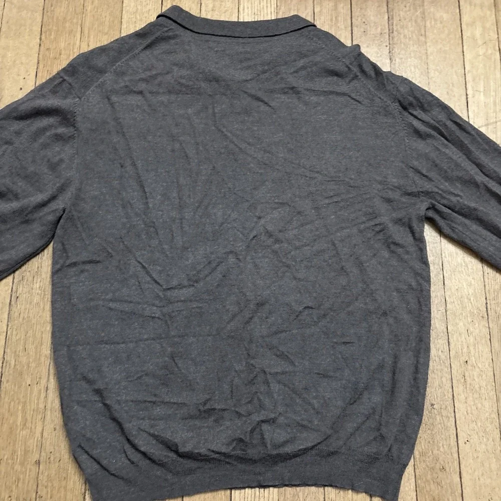 Pronto Uomo 100% Merino Wool Collared Sweater Men's Large Brown Lightweight